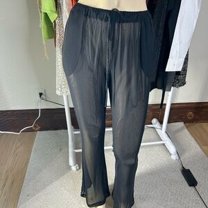 Black Track Pants with Elastic Waistband.